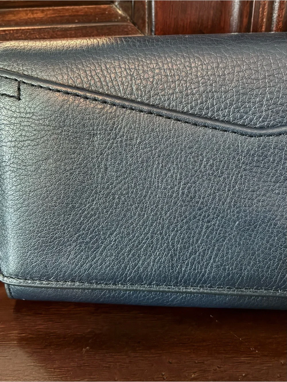 Fossil Navy Leather Wristlet Wallet
